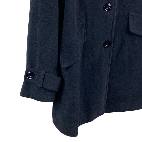 London Fog Coat Wool Blend Black Women’s Size Medium - Picture 4 of 12
